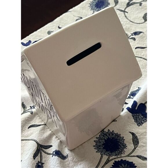 Rae Dunn Artisan Collection “Adventure Awaits” Ceramic Bank 7 x 5.6 - Picture 3 of 6